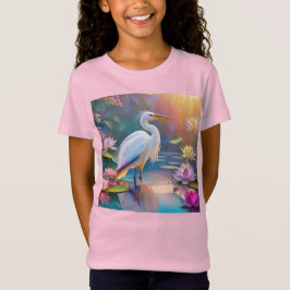 Camiseta Naranja Billing White Heron Fantasy Bird