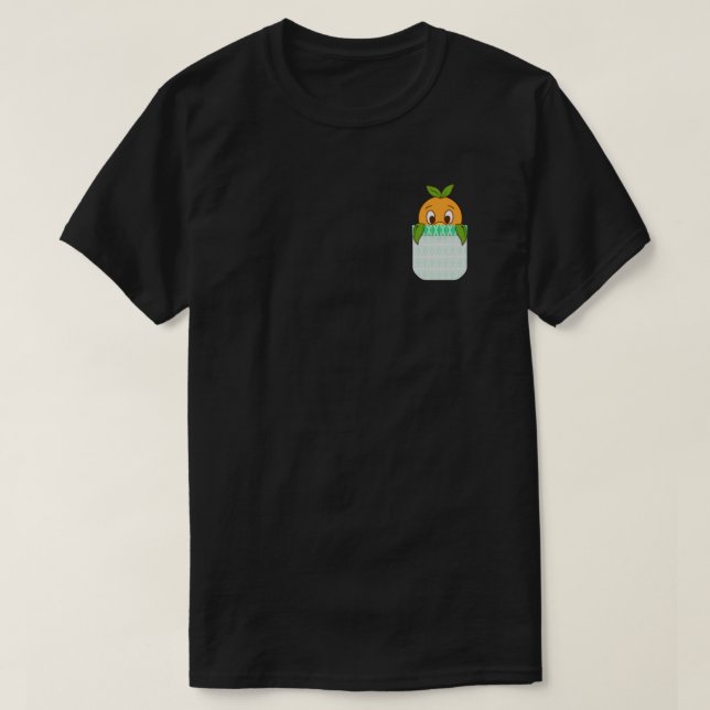 Camiseta Naranja Bird Pocket Print .png (Diseño del anverso)