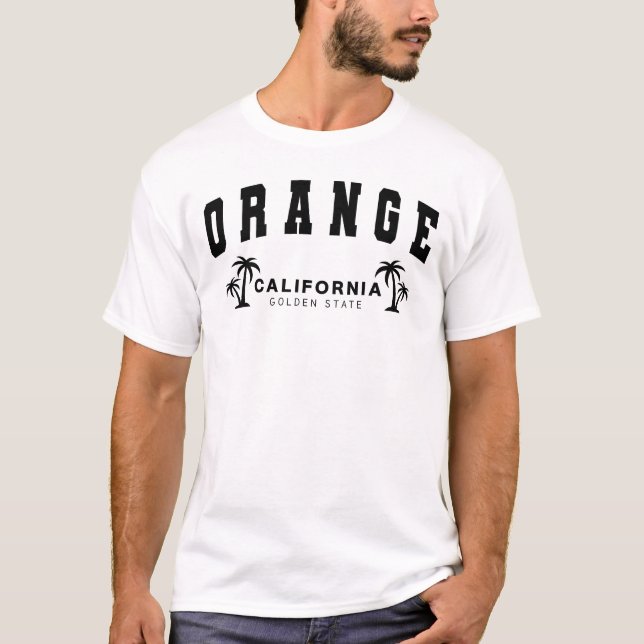 Camiseta Naranja Blanco de los Hombres, California, Golden  (Anverso)