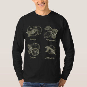 Camiseta Naranja Botánico Vintage Citrus Fruit Spring Cotta