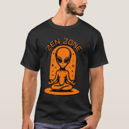 Camiseta Naranja brillante Alien Meditación Zen Zone Gráfic