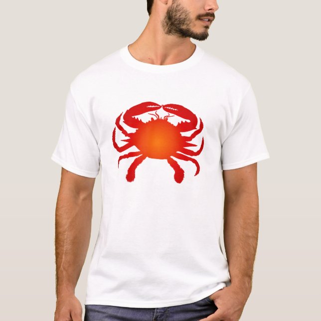 Camiseta Naranja brillante Ombre Crab Silhouette (Anverso)