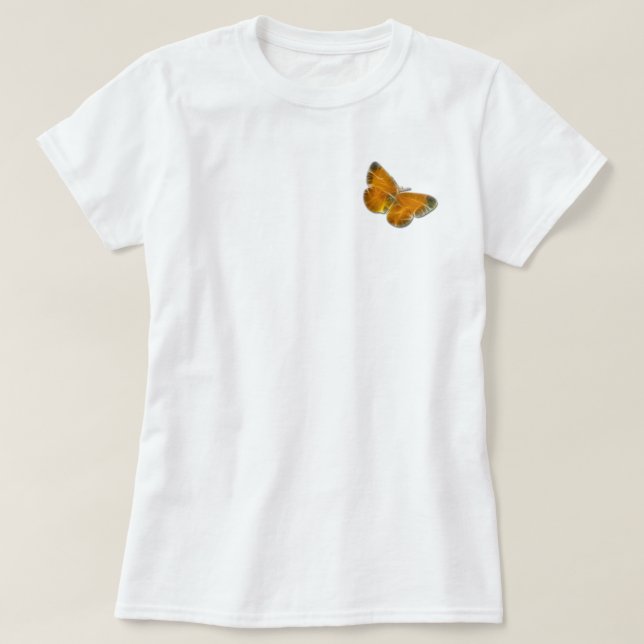 Camiseta naranja BUTTERFLY (Diseño del anverso)