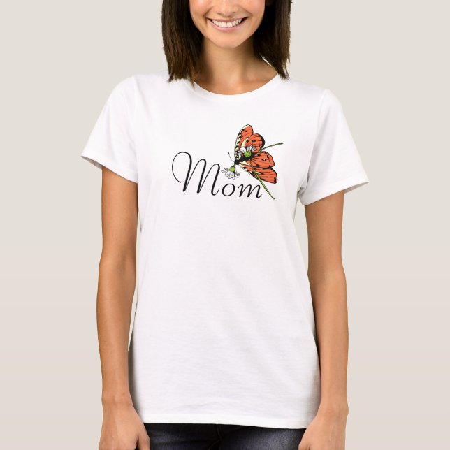 Camiseta Naranja Butterfly Dairy Mom (Anverso)