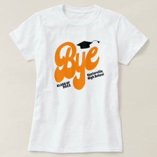 Camiseta Naranja Bye Graduation Cap Senior