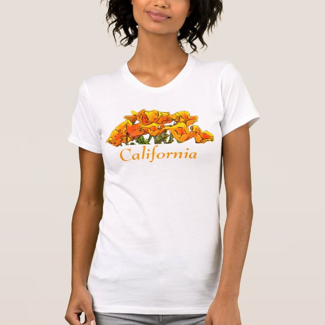 Camiseta Naranja California pinta arte digital con texto (Anverso)