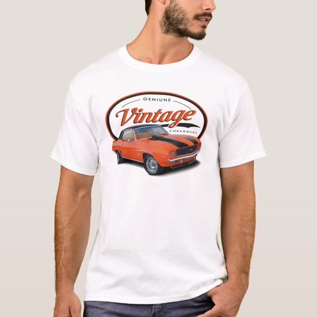 Camiseta Naranja Camaro del vintage (Anverso)