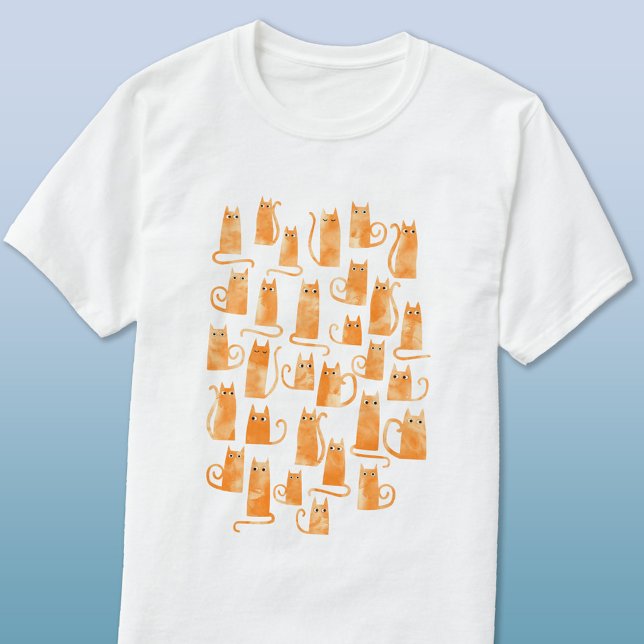 Camiseta Naranja Cat (Orange ginger cat watercolor t-shirt)