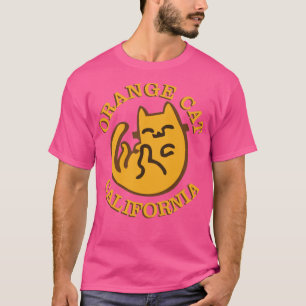 Camiseta naranja cat california love mascotas
