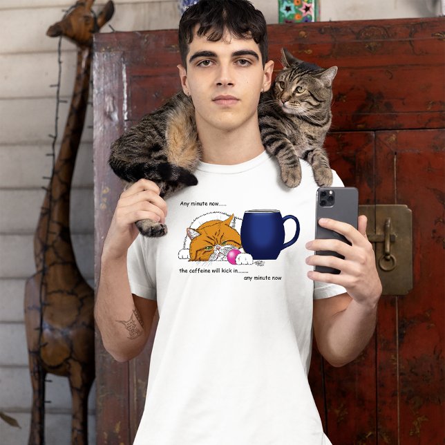 Camiseta Naranja Cat Coffee Mug Blue (Subido por el creador)