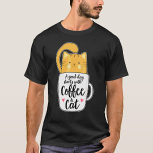 Camiseta Naranja Cat Coffee Mug Cat Gifs