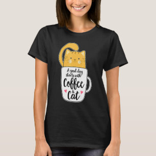 Camiseta Naranja Cat Coffee Mug Tshirt Cat