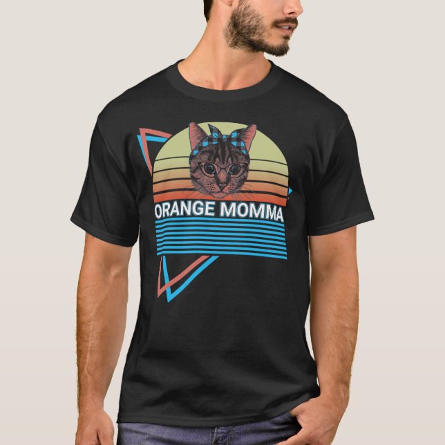 Camiseta Naranja Cat Retro (Anverso)