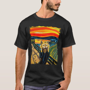Camiseta Naranja Cat Scream Art Painting Cat Lover Cat Mamá