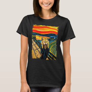 Camiseta Naranja Cat Scream Art Painting Cat Lover, Cat Mom