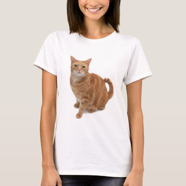 Camiseta Naranja Cat Standing (Anverso)