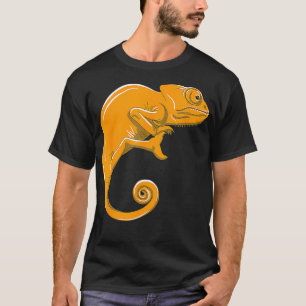 Camiseta Naranja Chameleon Cute Camouflage Lizard Animal Lo