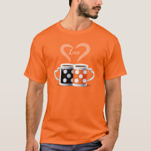 Camiseta Naranja + color café negro o pertenecemos juntos