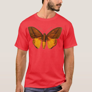 Camiseta Naranja Color de la mariposa dibujado a mano 1