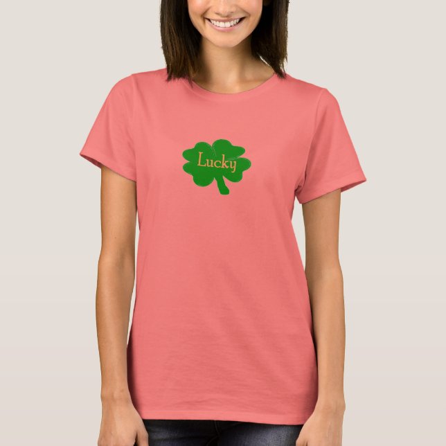 Camiseta Naranja con suerte Clover (Anverso)