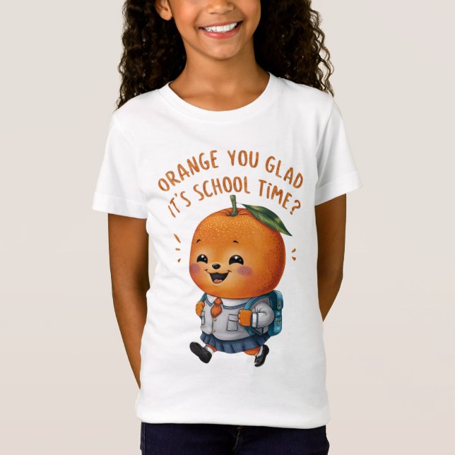 Camiseta Naranja con uniforme, vuelta a la escuela (Anverso)