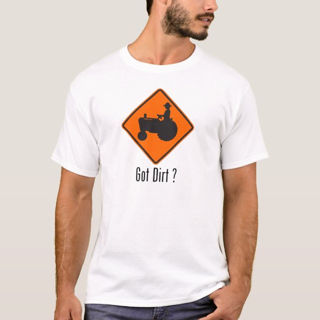 Camiseta Naranja conseguido del tractor de la suciedad (Anverso)