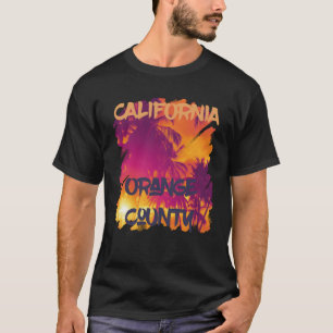 Camiseta Naranja County Beach Palm Tree California Vacation