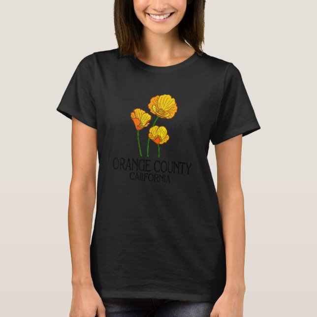 Camiseta Naranja County California CA Poppy Flower State Ci (Anverso)