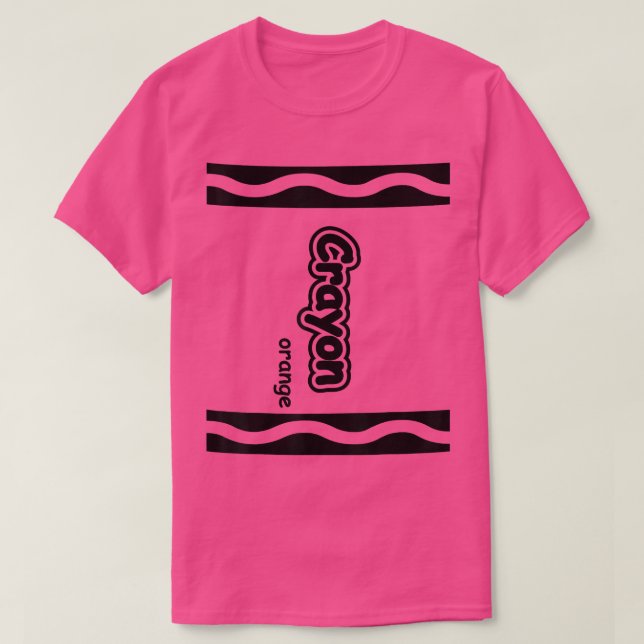 Camiseta Naranja Crayon Easy Halloween Costume  (Diseño del anverso)