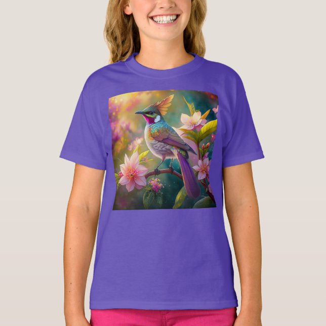Camiseta Naranja Creste Arco Iris Jay Fantasy Bird (Anverso)