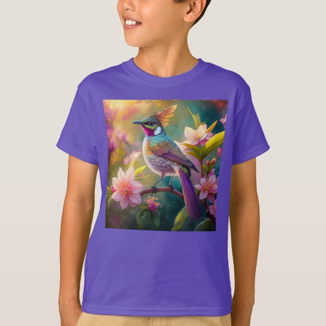 Camiseta Naranja Creste Arco Iris Jay Fantasy Bird (Anverso)