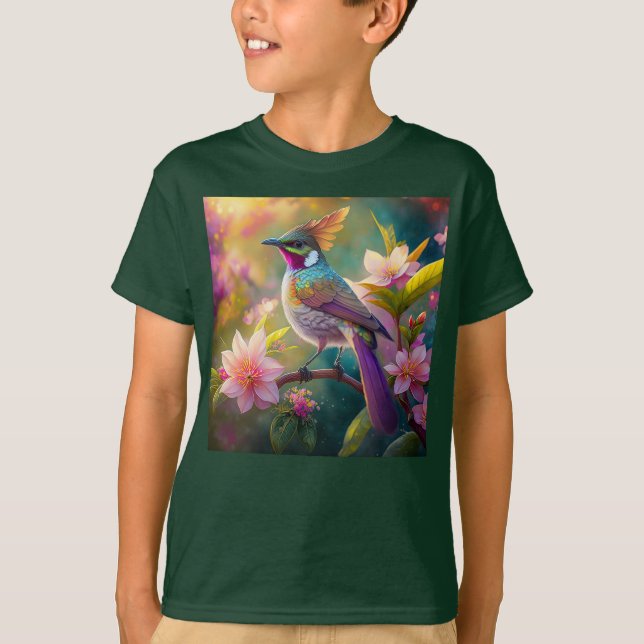 Camiseta Naranja Creste Arco Iris Jay Fantasy Bird (Anverso)