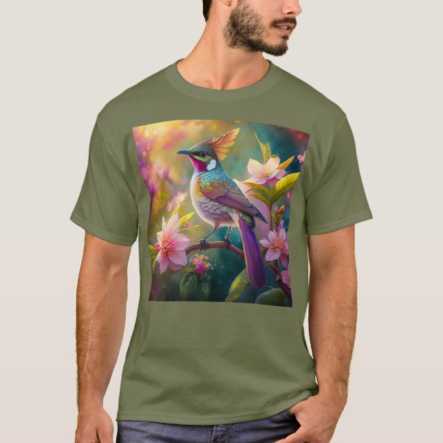 Camiseta Naranja Creste Arco Iris Jay Fantasy Bird (Anverso)