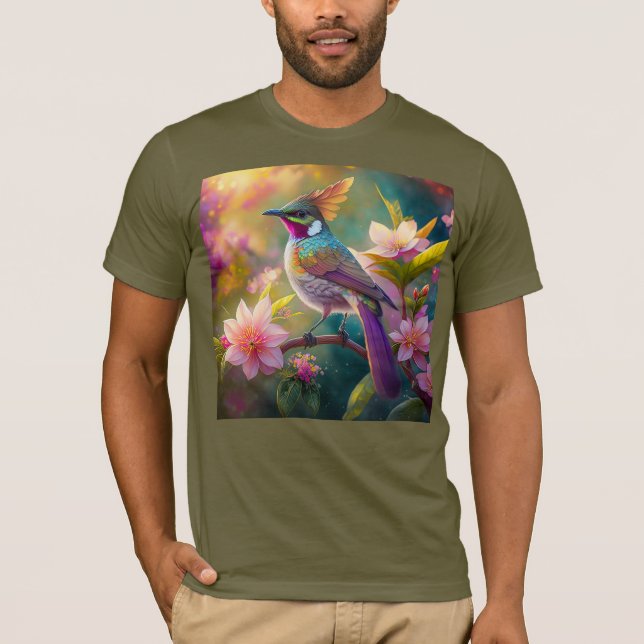 Camiseta Naranja Creste Arco Iris Jay Fantasy Bird (Anverso)
