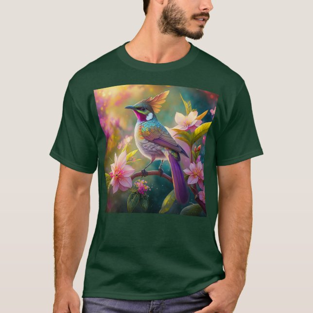 Camiseta Naranja Creste Arco Iris Jay Fantasy Bird (Anverso)