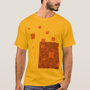 Camiseta Naranja Cuadrados Flota Marrón Resumen Mesh Artsy