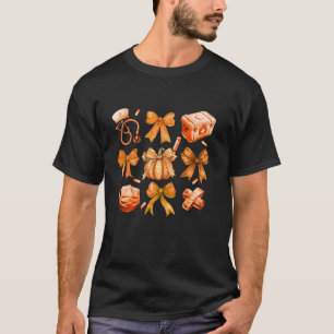 Camiseta Naranja Cute Coquette Bow Girly Nurse Autumn Hola