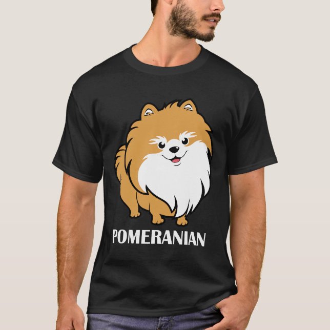 Camiseta Naranja Cute Pomeranian (Anverso)
