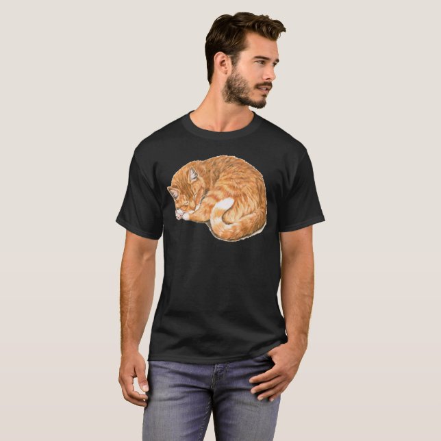 Camiseta Naranja Cute Tabby Cat Shirt - Regalo Para Los Ama (Anverso completo)
