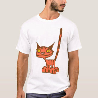 Camiseta naranja Cute y personalizado Guay Kitty