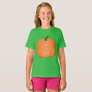 Camiseta Naranja Cuto Sexo Neutral Calabaza Gran Hermana