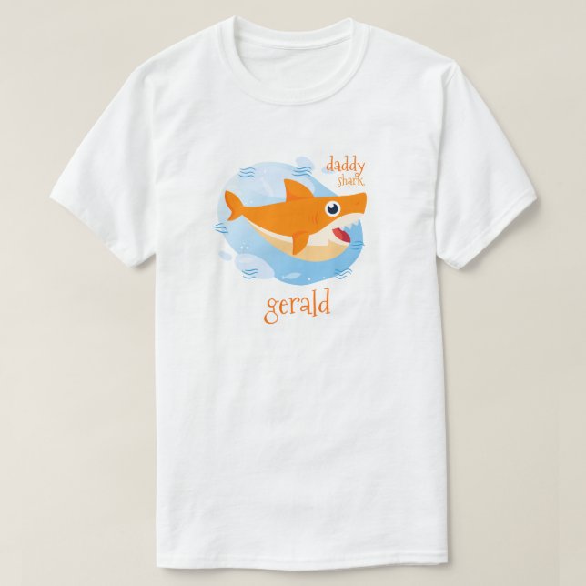 Camiseta Naranja Daddy Shark (Diseño del anverso)