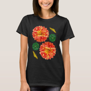 Camiseta Naranja Dahlia Flower