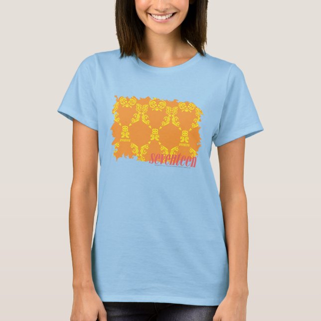 Camiseta Naranja Damask Amarillo 4 (Anverso)