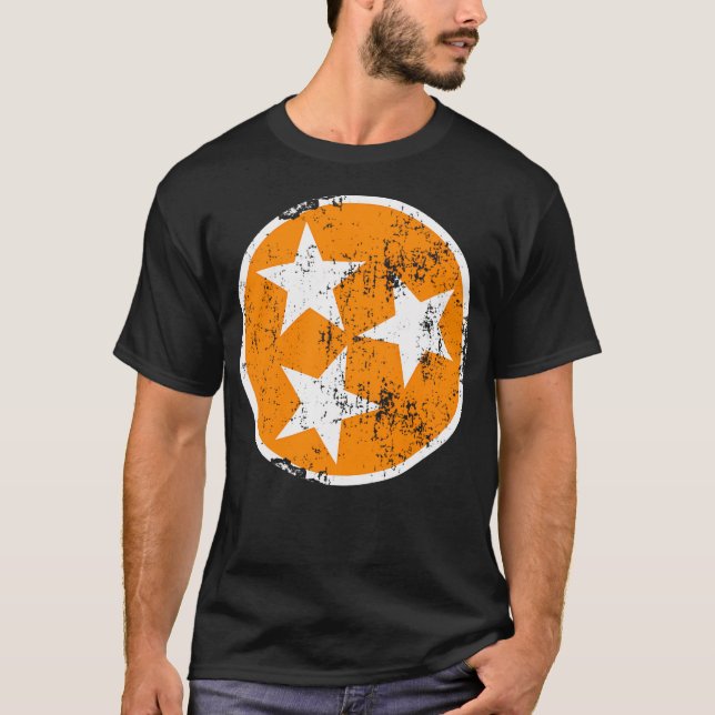 Camiseta naranja De 3 Estrellas Tn Y Calor De Tennessee (Anverso)