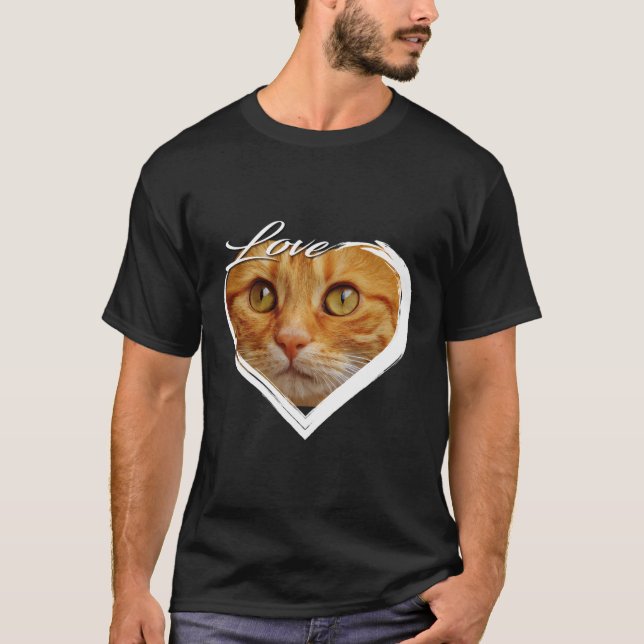 Camiseta Naranja de amor Tabby Kitty Cat Lover (Anverso)