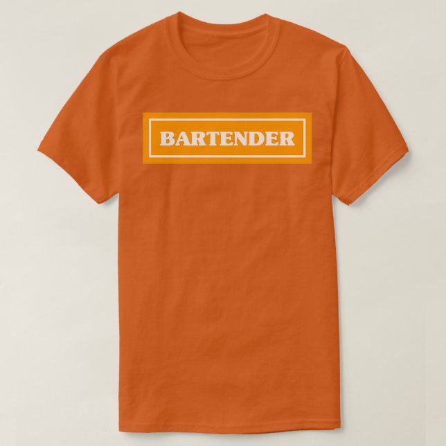 Camiseta Naranja de Bartender (Diseño del anverso)