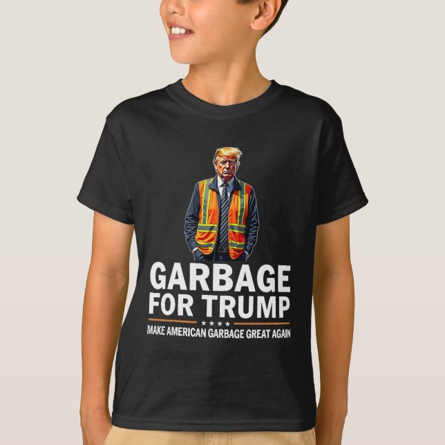 Camiseta Naranja de basura Donald Trump chaleco de segurida (Anverso)