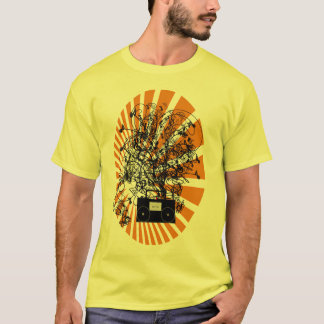 Camiseta naranja de caja de boom de los años 80