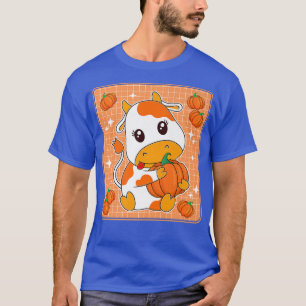 Camiseta Naranja De Calabaza Cuta Vaca De Leche Impresión K